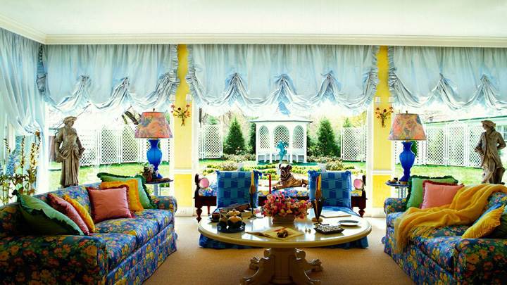 Colorful Sofa Set And Interior in Lawn
